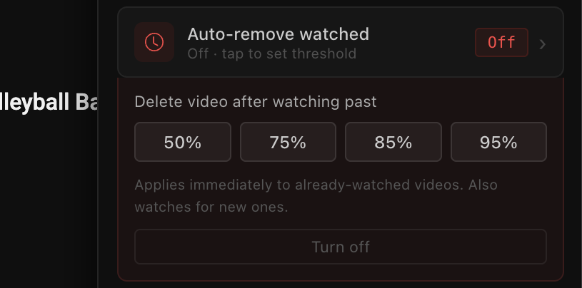 Auto-remove watched videos